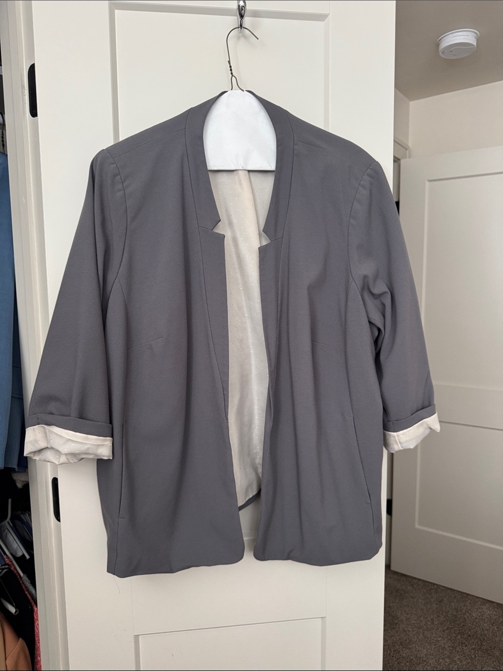 Kensie Slate Gray Open-Front Blazer